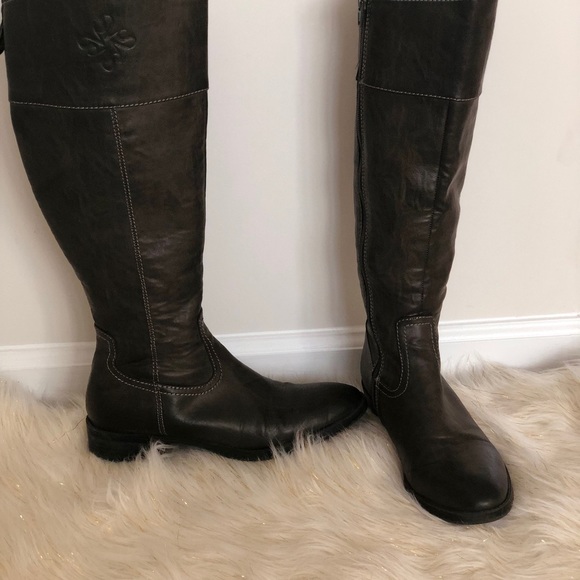 Vera Wang Womens Boots Knee High Brown Zip Up 8 - Picture 3 of 8